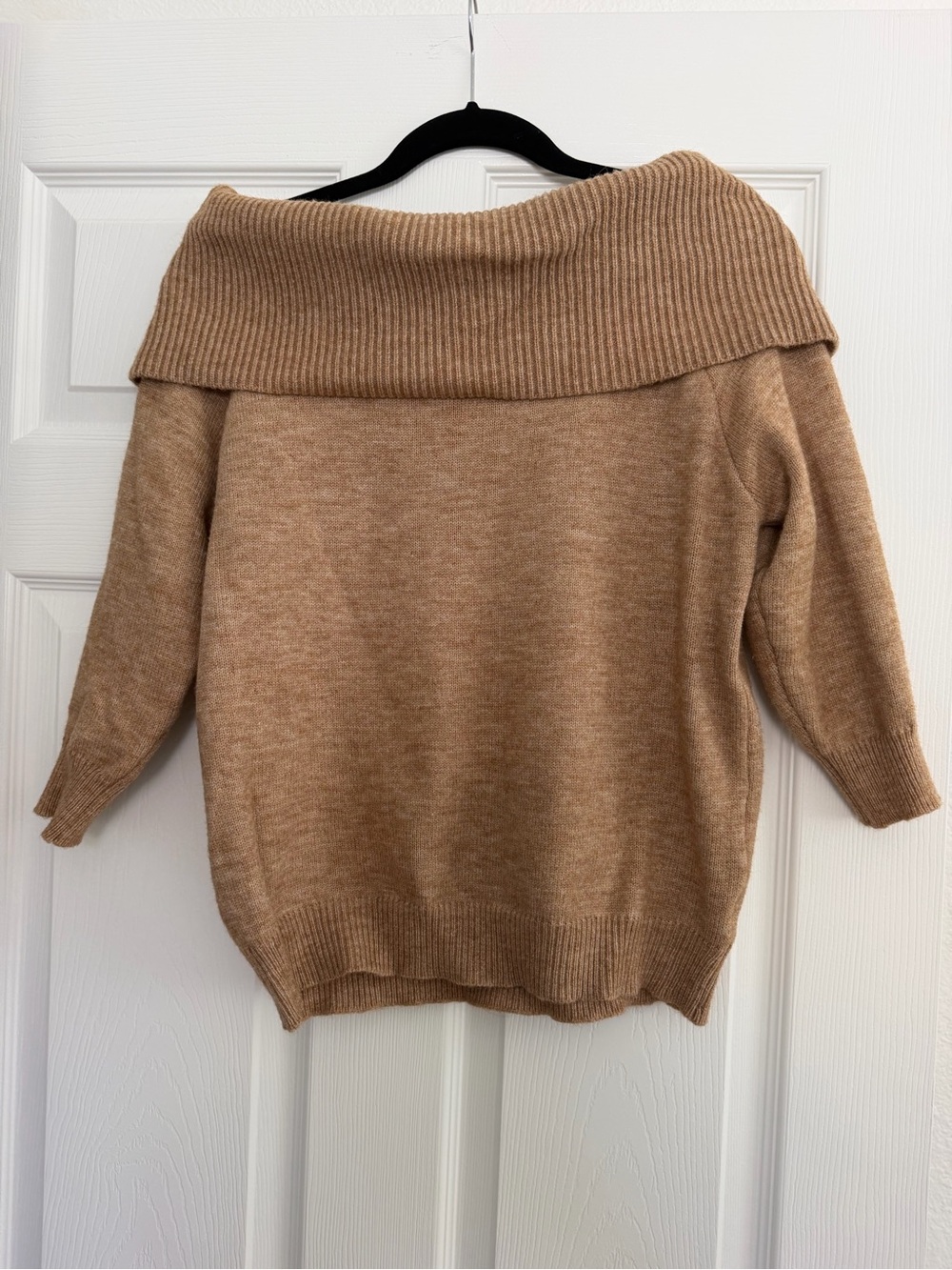 Off-Shoulder sweater- camel